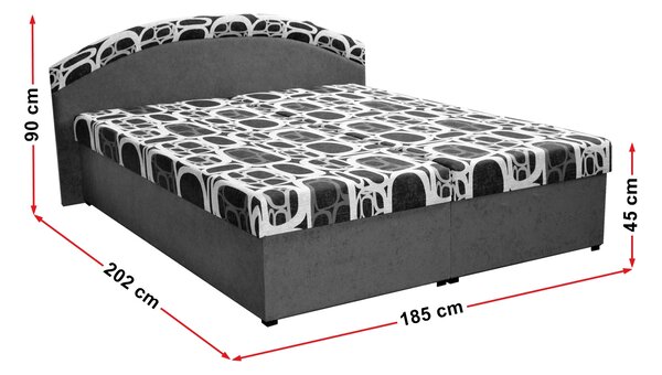 Manželská postel 160 cm Pandora (černá) (s matracemi)