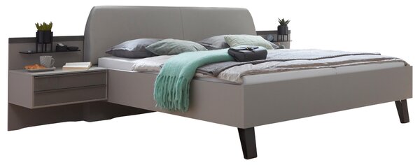 POSTEL S NOČNÍMI STOLKY, 180/200 cm, hnědá, šedá Dieter Knoll - Postele s nočními stolky