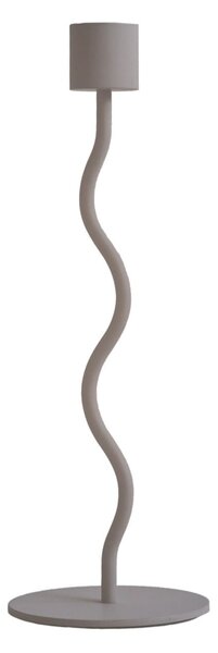 Kovový svícen Curved Taupe 26 cm