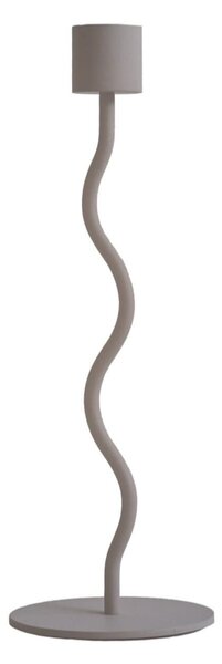 Kovový svícen Curved Taupe 23 cm