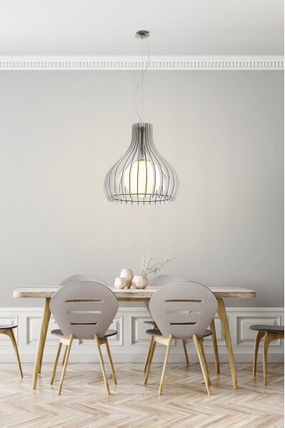 Eglo 96211 - Lustr na lanku TINDORI 1xE27/60W/230V pr. 50 cm bílá
