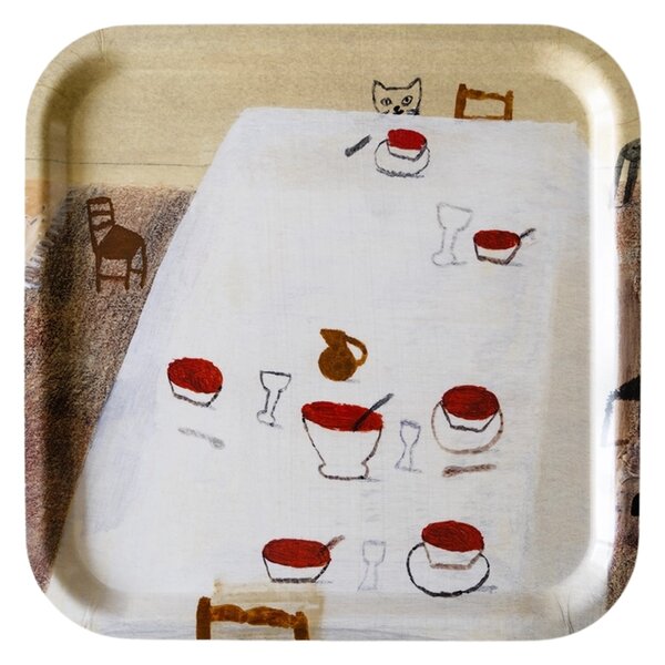Servírovací tác Kitten with Soup 32 × 32 cm