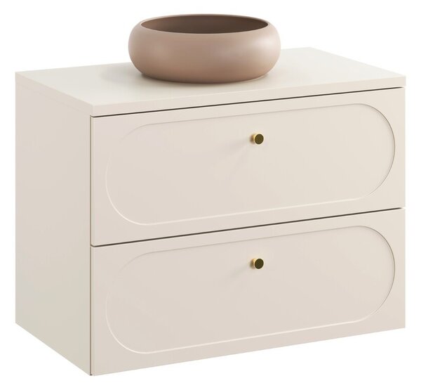 Comad Závěsná skříňka Donna s umyvadlem 80 cm písková