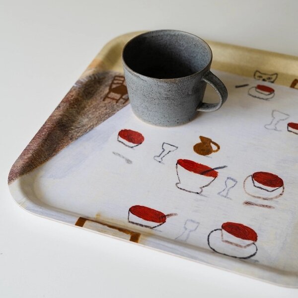 Servírovací tác Kitten with Soup 32 × 32 cm