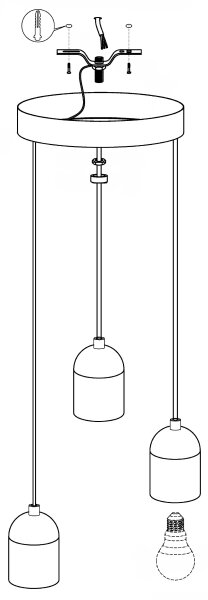 Eglo 95523 - Lustr SILVARES 3xE27/60W/230V