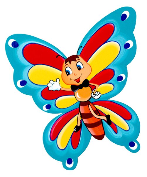 Dětská nástěnná dekorace ze dřeva Motýlek Bertík
