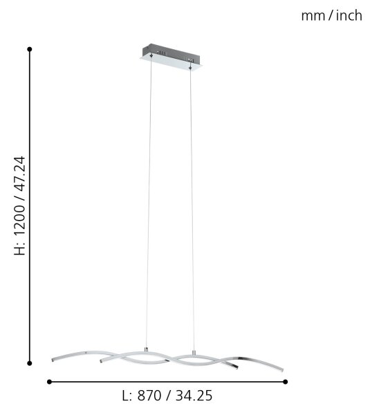 Eglo 96103 - LED lustr LASANA 2 2xLED/9W/230V