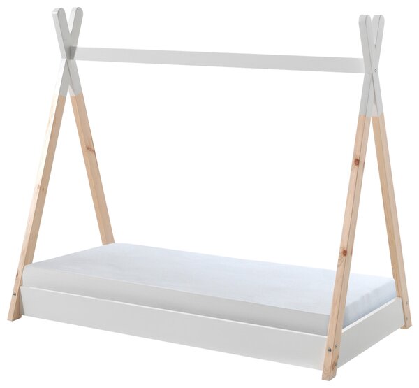 DĚTSKÁ POSTEL SE STŘÍŠKOU, 70/140 cm bílá, barvy borovice MID.YOU - Dětské postele, Online Only