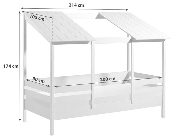 DĚTSKÁ POSTEL SE STŘÍŠKOU, 90/200 cm bílá MID.YOU - Dětské postele, Online Only