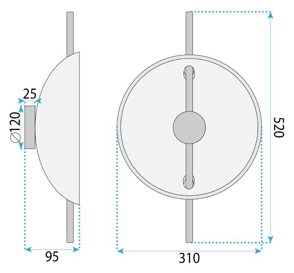 Toolight Toolight, LED nástěnné svítidlo APP1762-1W, černá, OSW-04054