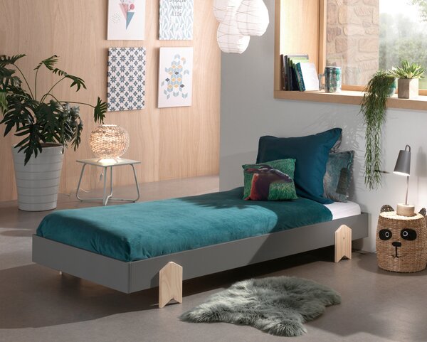 POSTEL PRO DĚTI A MLÁDEŽ, 90/200 cm šedá MID.YOU - Dětské postele, Online Only