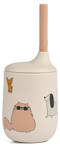 Silikonový hrneček s brčkem Ellis Cats and Dogs 230 ml