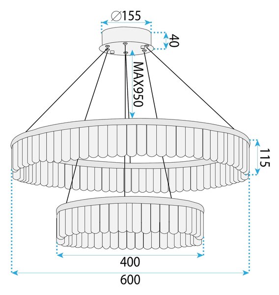 Toolight Toolight, LED stropní svítidlo, 72W, 3500lm, APP1750-CP, zlatá, OSW-04047