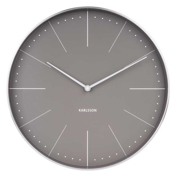 KARLSSON Nástěnné hodiny Normann šedé 37,5 x 37,5 cm