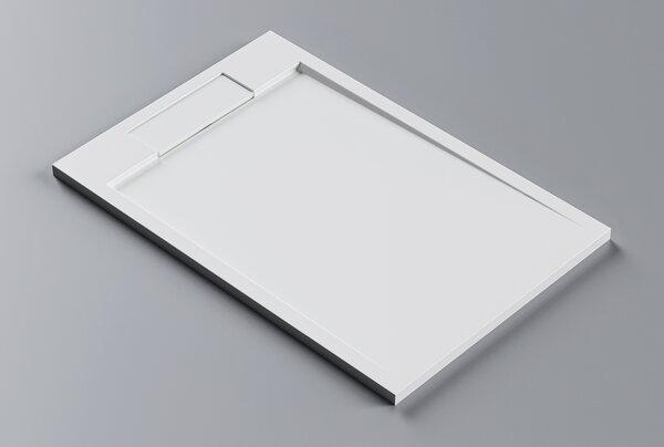 Shower tray made from cast mineral (Solid Stone) PB3084 - white matt - 120x80x3,5 cm