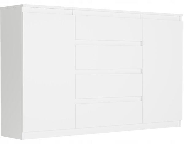 Komoda 160 cm zásuvky dveře skíka FRAMIRE R-160-S4 bílá