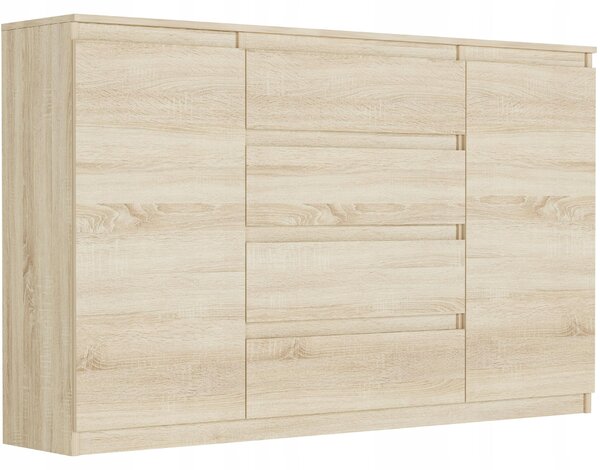 Komoda 160 cm zásuvky dveře skíka FRAMIRE R-160-S4 sonoma