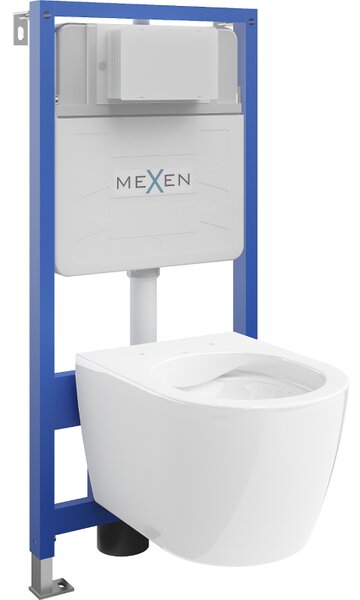 Mexen Carmen sada podomítkových WC rám Fenix Slim s WC mísou, bílý lesk - 6103388XX00