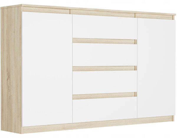 Komoda 160 cm zásuvky dveře skíka FRAMIRE R-160-S4 sonoma mix