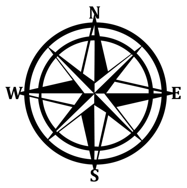 Wallity Nástěnná kovová dekorace COMPASS černá