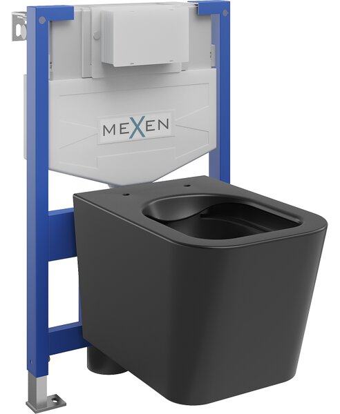 Mexen Teo podomítková WC sada Fenix XS-F s WC mísou, černý mat - 6803385XX85