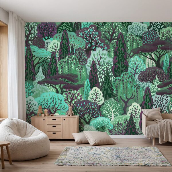 Fototapeta Skupina stromů v lese, Přírodní fototapety, Populární fototapety - Tapeko.co.cz