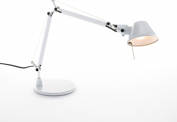 Artemide 0011820A Tolomeo Micro tavolo, leskle bílá stolní lampa, 1x6W LED E14, 45+37cm