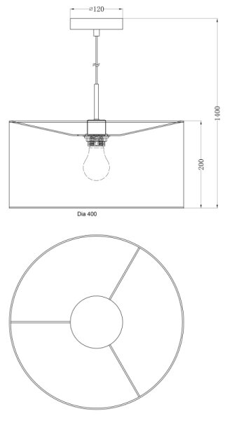 Globo 15188H - Lustr AMY I 1xE27/60W/230V