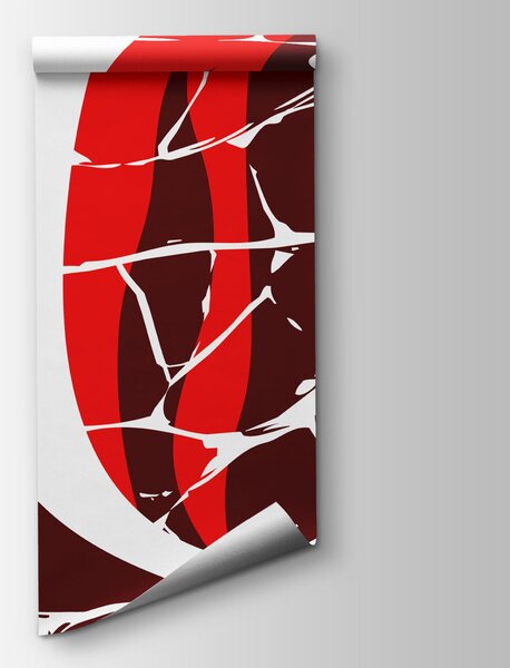 Fototapeta Červeno-bílý vířivý vzor, Abstraktní fototapety, Populární fototapety - Tapeko.co.cz
