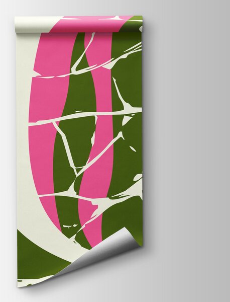 Fototapeta Růžové a zelené spirály, Abstraktní fototapety, Populární fototapety - Tapeko.co.cz