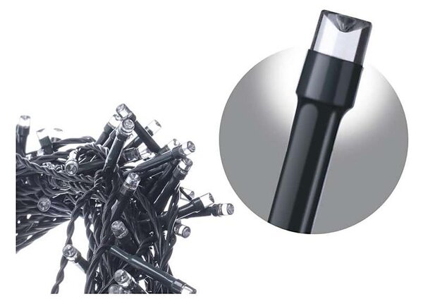 LED Venkovní vánoční řetěz CHAIN 180xLED/8 funkcí 8m IP44 studená bílá