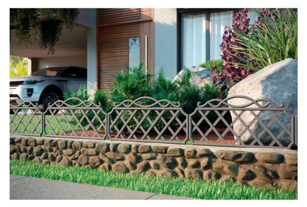 BR02AN Okrasný plot BORDURA GRECA 795x298mm - šedá