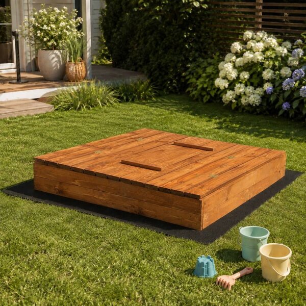 Dětské pískoviště s krytem 150x150 cm DECHLAND Smart 150SET hnědé