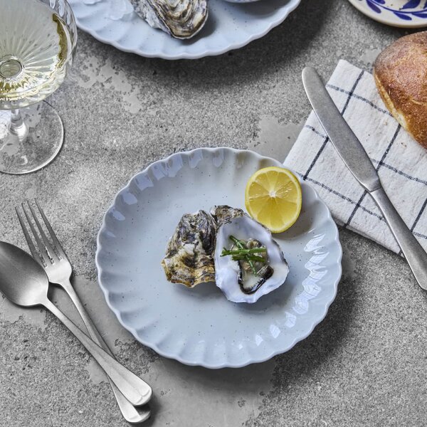 Dezertní talíř Scallop Light Blue