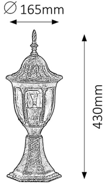 Rabalux 8373 - Venkovní lampa MILANO 1xE27/60W/230V IP43