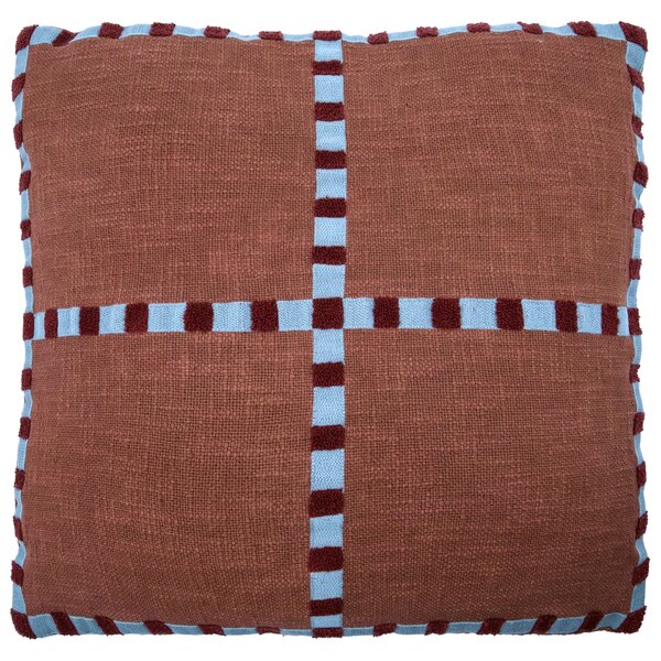 Bavlněný povlak na polštář Cross Brown 50 × 50 cm