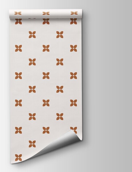 Fototapeta Vzor z malých hnědých květů, Geometrické fototapety, Populární fototapety - Tapeko.co.cz