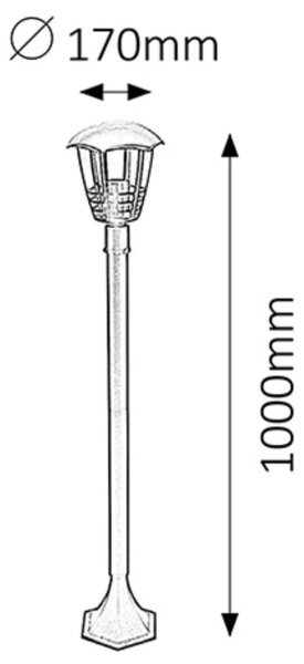 Rabalux 8568 - Venkovní lampa MARSEILLE 1xE27/60W/230V IP44 1 m
