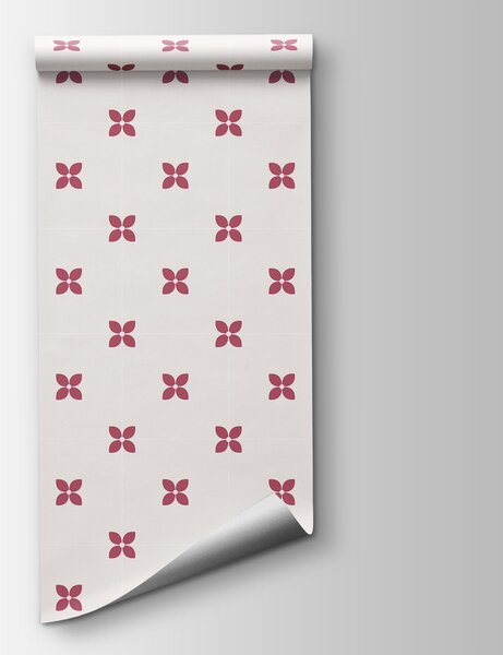 Fototapeta Vzor z malých červených květů, Geometrické fototapety, Populární fototapety - Tapeko.co.cz