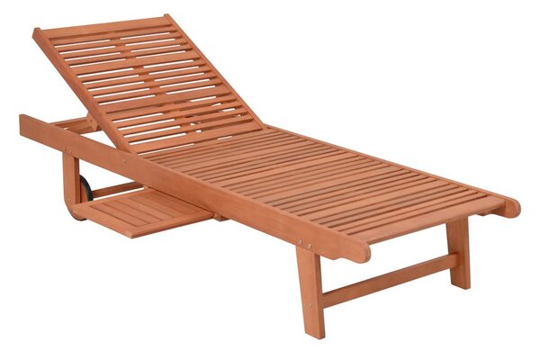 Dřevěné zahradní lehátko v krémovo-přírodní barvě San Diego – Garden Pleasure