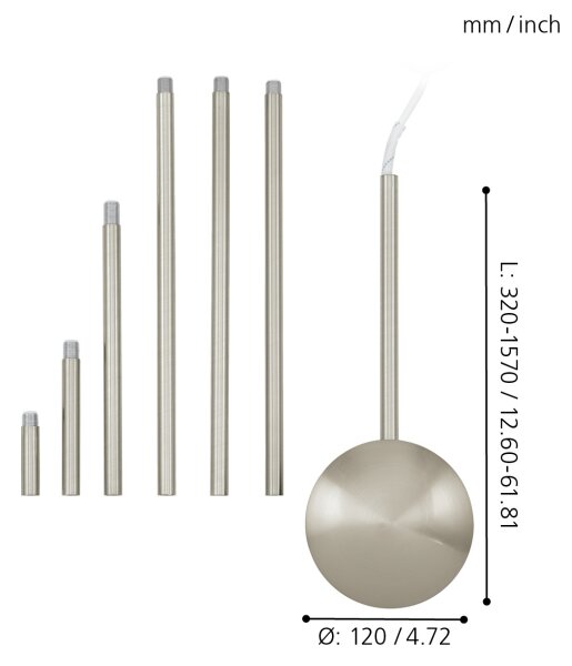 EGLO 88969 - Příslušenství k lustru EXTENTION matný chrom