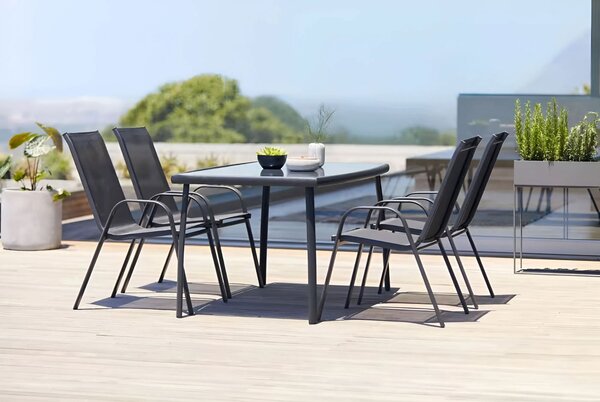 Zahradní židle ModernHome kovová černá