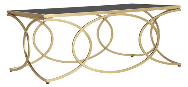 Konferenční stolek Mauro Ferretti Farao 110x60x45 cm, zlatá/černá
