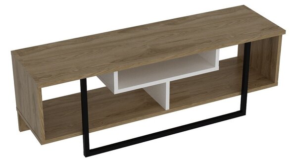 Kalune Design TV stolek ASAL 120 cm dub/bílý/černý