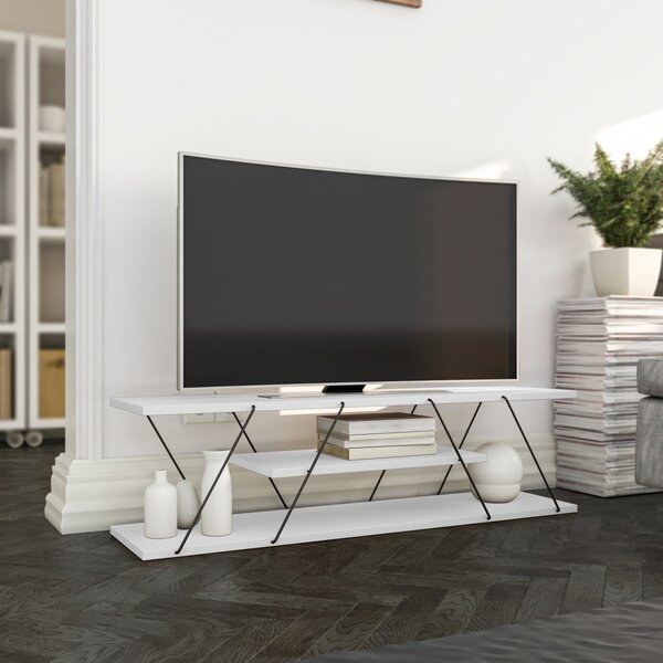 Kalune Design TV stolek CANAZ 120 cm bílý/černý