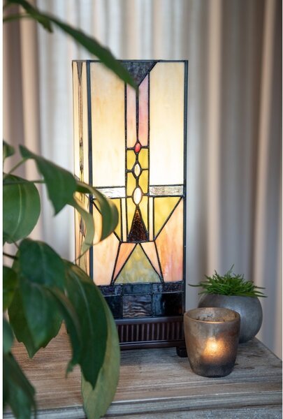 Stolní lampa Tiffany Cadence- 18*45 cm 1x E27 / max 60Watt - Clayre & Eef