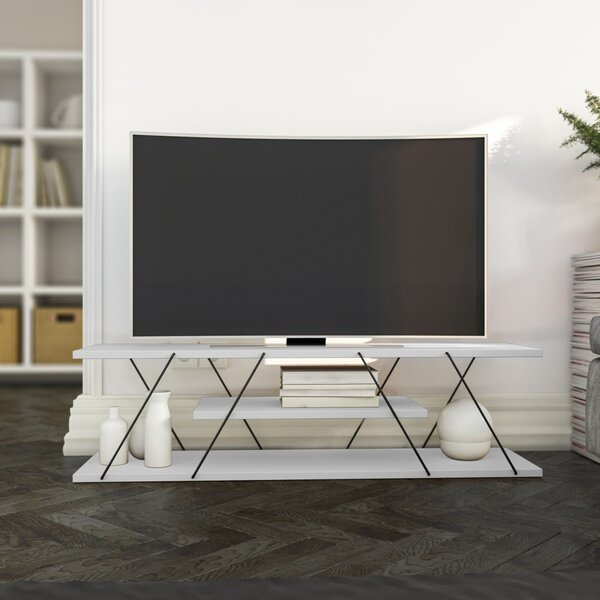 Kalune Design TV stolek CANAZ 120 cm bílý/černý