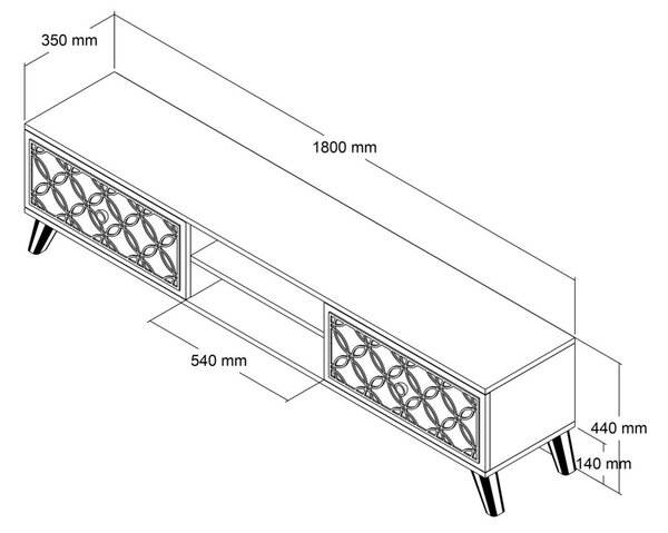 Kalune Design TV stolek CLASS 180 cm ořech