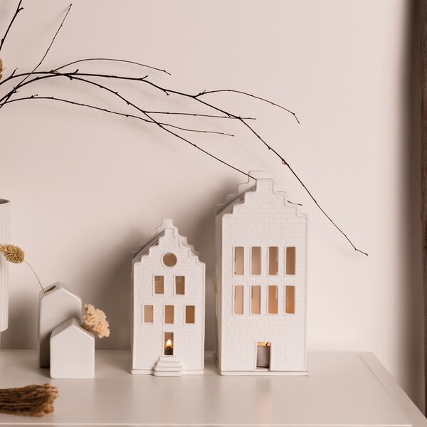 Porcelánový svícen domeček Large Brick House 21 cm