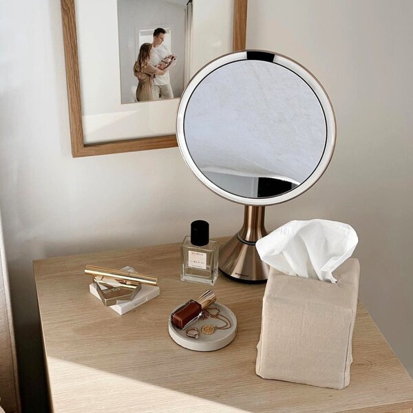 Kosmetické zrcátko Simplehuman Sensor Touch, DUAL LED osvětlení, 5x, dobíjecí, Rose Gold